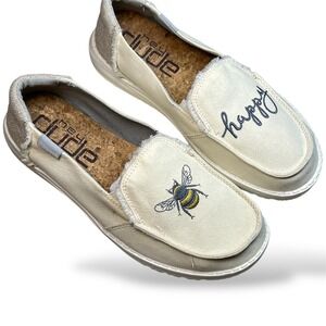 Hey Dude Lena Natural Turtledove Bee Happy Loafers Women US 7 EU 38